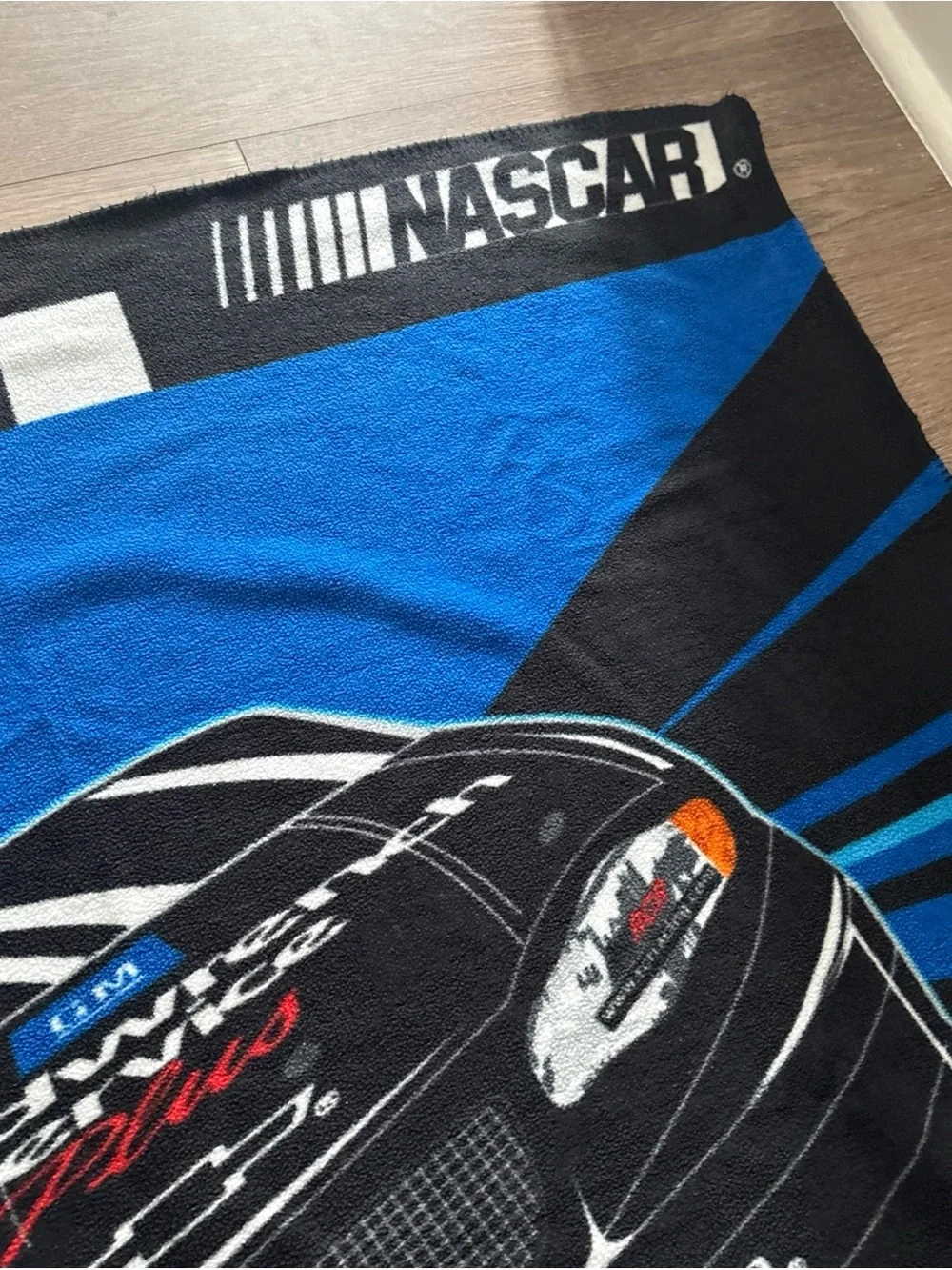 Vintage nascar Dale Earnhardt blue & Black overthrow blanket
